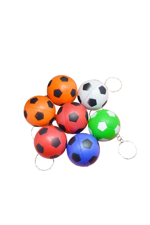 24PCS Football Themed Keychain for Men and Kids in Assorted Colors 1.6in Diameter