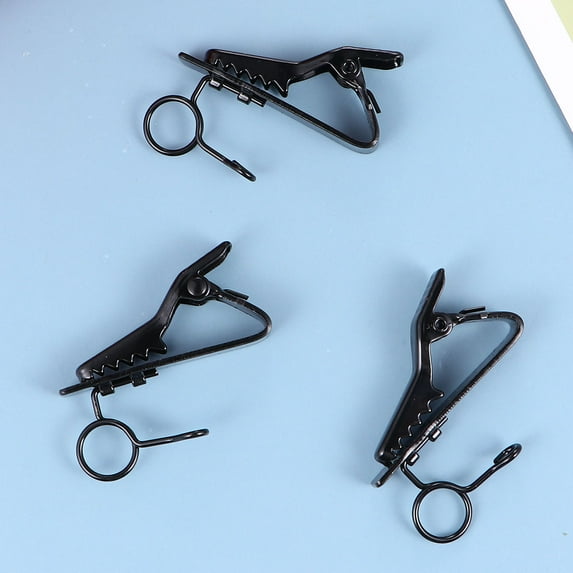LABSERRON 24Pcs Small Mic Clip Adjustable for Voice Chat and Video Conferencing in Black Color