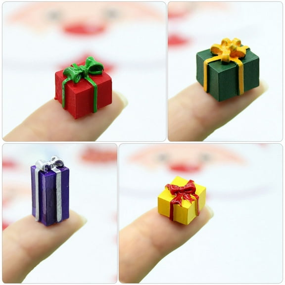 LABSERRON 25Pcs Present Decorations Assorted Color Resin Decorative present Box Models Wear Resistant For Garden Decor