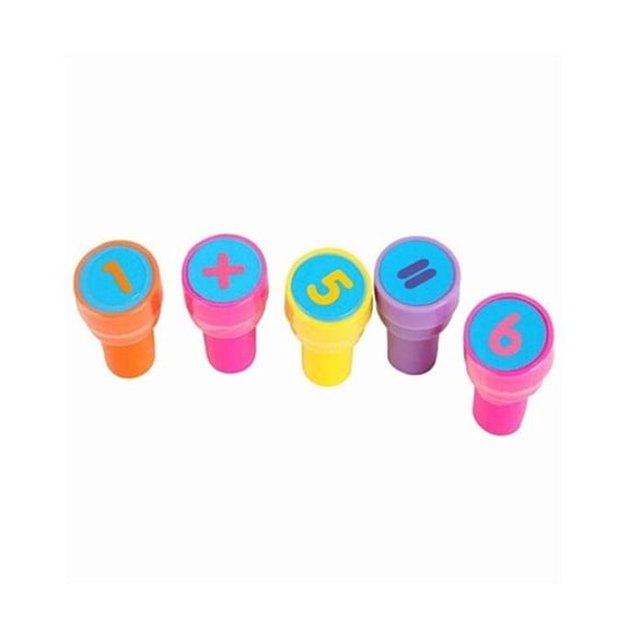 LABSERRON 26Pcs Plastic Number Stamps Assorted Colors Includes Mathematical Symbols