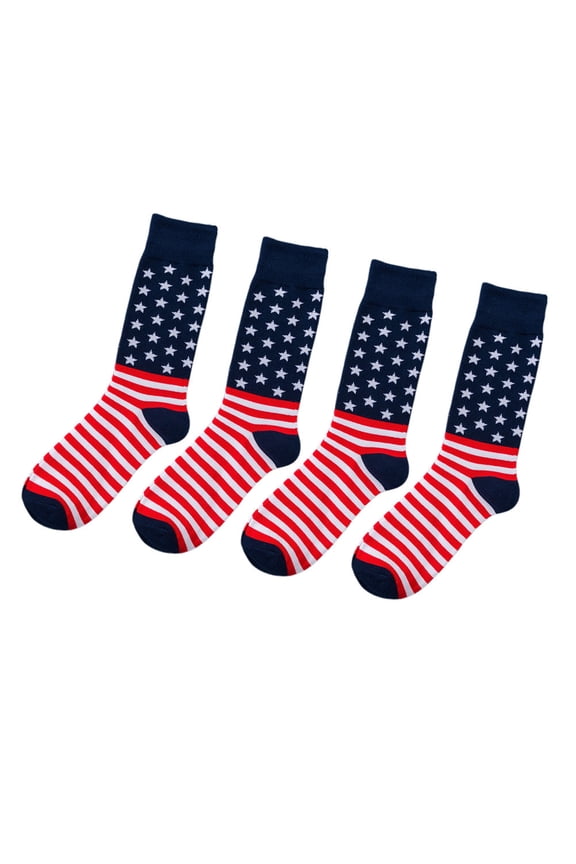 2Pairs American Usa Flag Socks for Men Multi Design