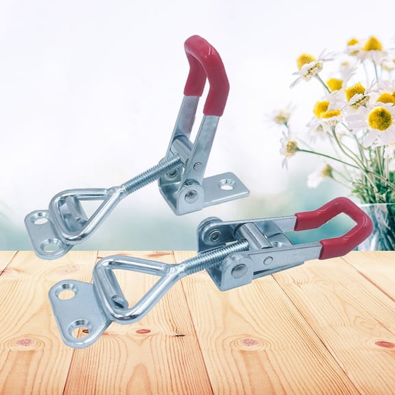 LABSERRON 2Pcs Bench Hold-Down Clamp Silver for DIY Projects Rubber Zinc Plated Coating