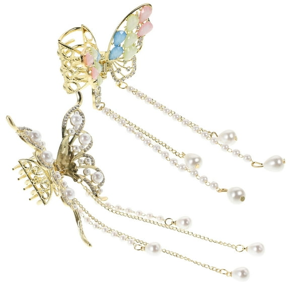 LABSERRON 2Pcs Butterfly Claw Clip Metal Hair Accessories for Women Girls 16.0X7.2X4.0In Elegant Design Half Up Back Bun