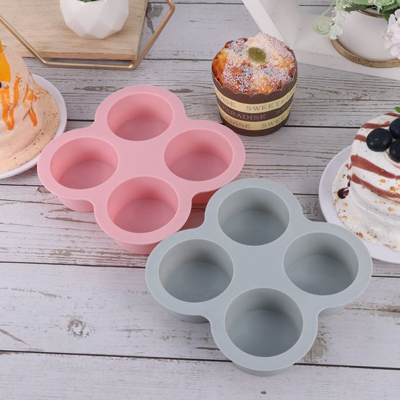 LABSERRON 2Pcs Cake Moulds Silicone 4 Grids 5.43X5.43X1.18In for Baking Sessions