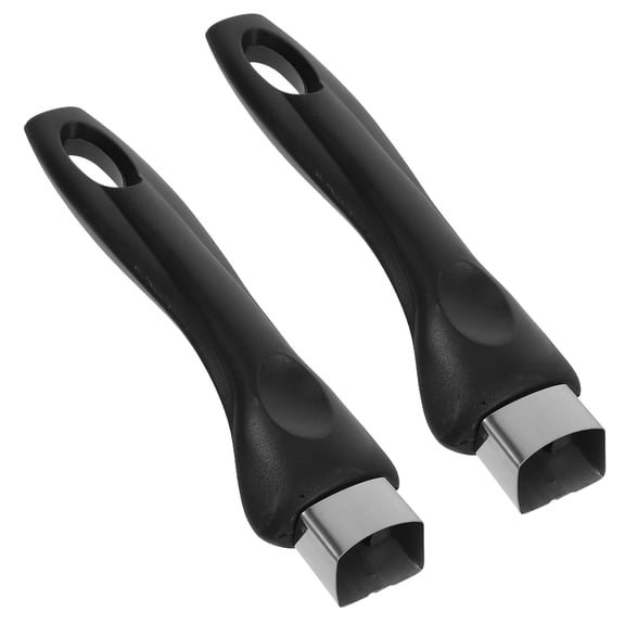 LABSERRON 2Pcs Easy Install Removable Pot Handle Replacement Black Plastic Heat Insulated Grip