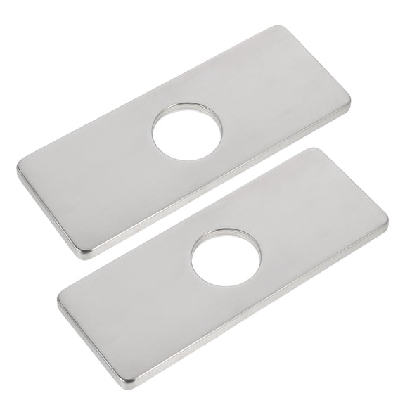 LABSERRON 2Pcs Practical Stainless Steel Tap Escutcheon Plate Plated Silver for Sink Accessories