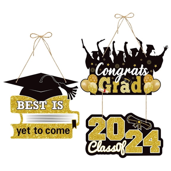 LABSERRON 2Pcs Graduation Plaque Assorted Color Paper Graduation Season Ornaments For Classroom Decor And Garden Decor