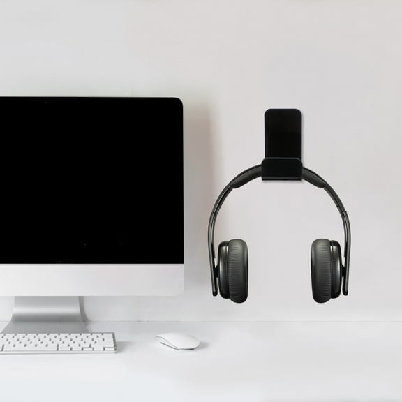 LABSERRON 2Pcs Headphone Organizer Acrylic Black Preventing Damage For Workplace 8.5X4.5X7cm