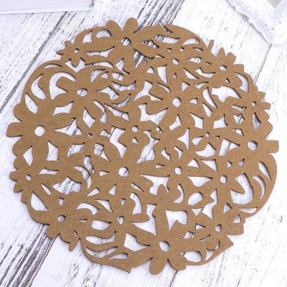 LABSERRON 2Pcs Heat Resistant Felt Coasters Round for Coffee Cup Mat and Table Protection