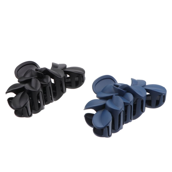 LABSERRON 2Pcs Leaf Shape Hair Claw Clip for Women and Girls with Simple Design Black