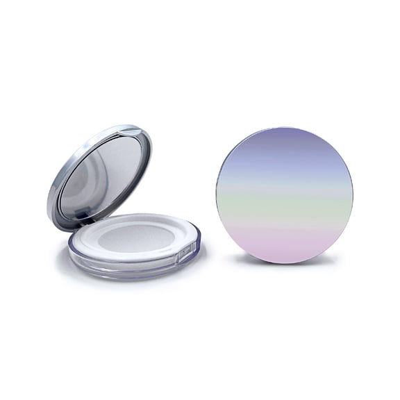 LABSERRON 2Pcs Loose Powder Mirror Box Multi Color Durable Cosmetics Storage Case for Makeup