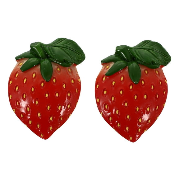 LABSERRON 2Pcs Mini Fridge Stick 3D Stereoscopic Red Food Shaped Decor For Home