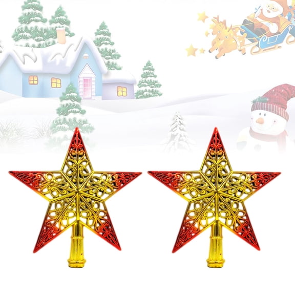 LABSERRON 2Pcs Multi Color Christmas Tree Topper Star for Decorative Purposes
