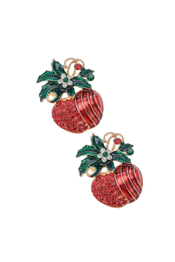 2Pcs Red Alloy Artificial Crystal Brooch for Shiny Everyday Wear and Parties