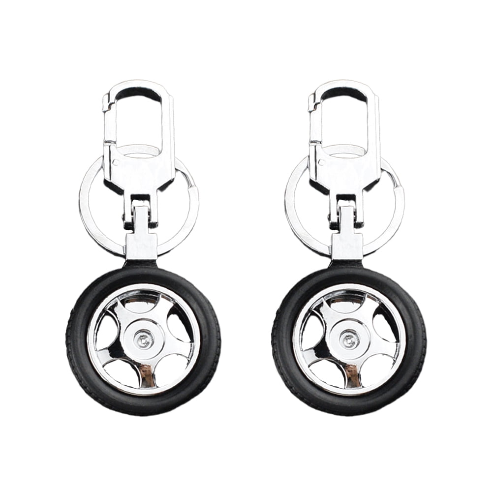 LABSERRON 2Pcs Rotatable Black Alloy Keychain Car Keyrings for Birthday ...