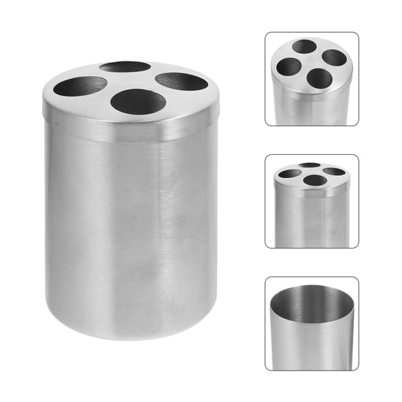 LABSERRON 2Pcs Toothbrush Rack Silver Stainless Steel Washable Non Slip