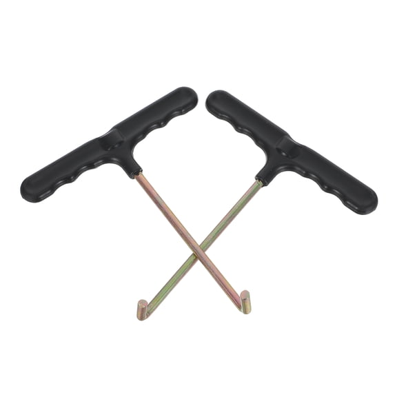 LABSERRON 2Pcs Trampoline Hook Tool with Steel Shaft T Handle for Easy Backyard Spring Installation