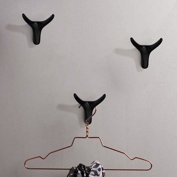 LABSERRON 2Pcs Zinc Alloy Bull Head Shape Space Saving Hooks For Bathroom Kitchen Wall Mounting