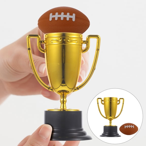 LABSERRON 2Set Small Trophy for Children with Glossy Finish Award Decor 4.3x2.4x1.4in