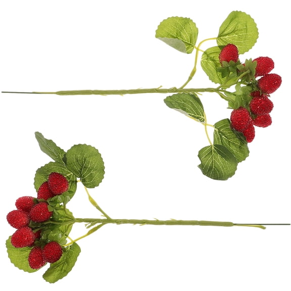 LABSERRON 2Sets Artificial Fruit Bouquet Red Bayberry Faux Flowers Plastic Silk Home Decoration