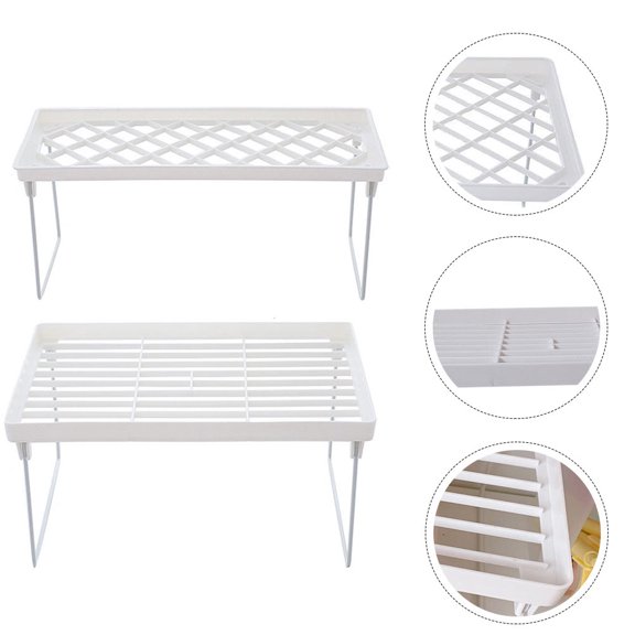 LABSERRON 2pcs Desktop Storage Rack Heightening Shelf Organizer For Stationery Sundries S White Compact Office Home