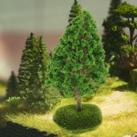 LABSERRON 2pcs Small Model Trees Miniature Diorama Trees Green Plastic Micro-landscape Creation