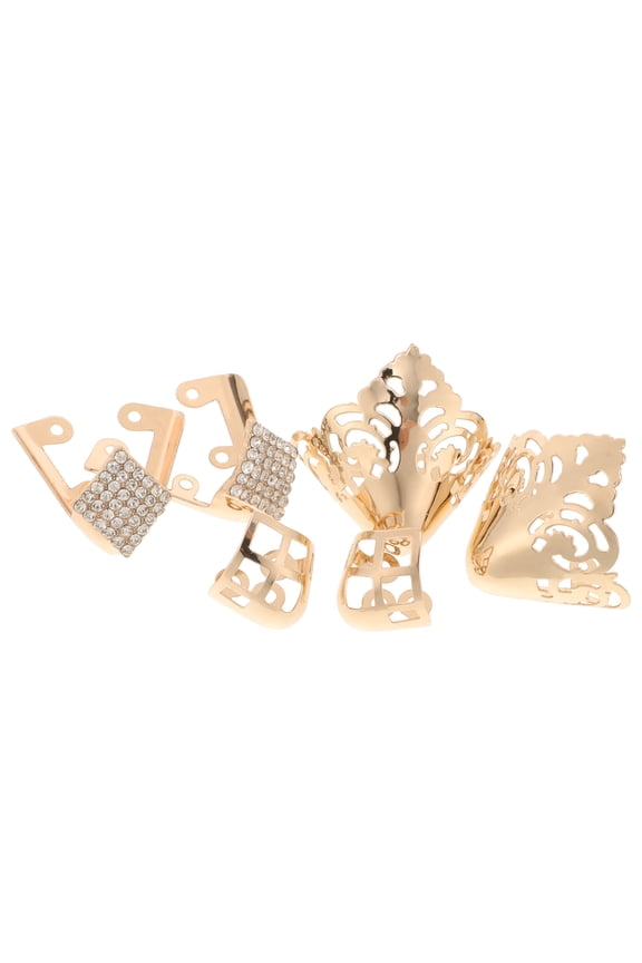 3 Pairs Heel Tip Covers Metal Shoes Pointed Protector Iron Anti-Kick Protection for High Heels Golden 1.5In