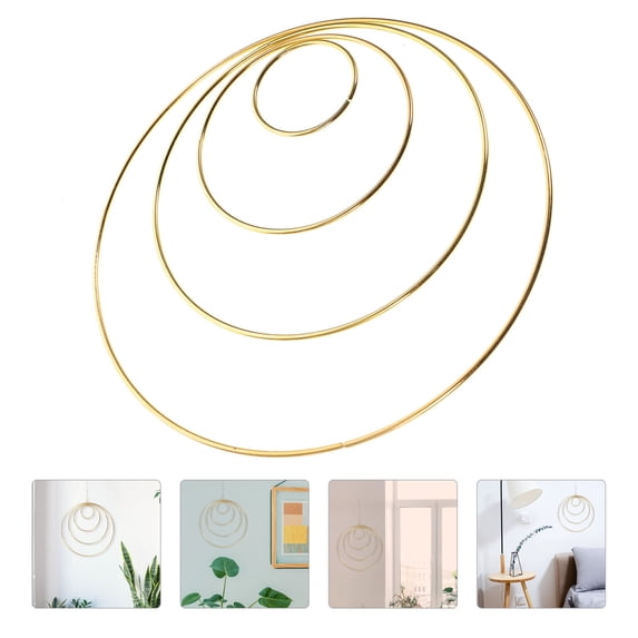 LABSERRON 3 Sets Metal Rings For Craft Set Dream Catcher Materials Iron Circular Diy Crafts Wedding Decor