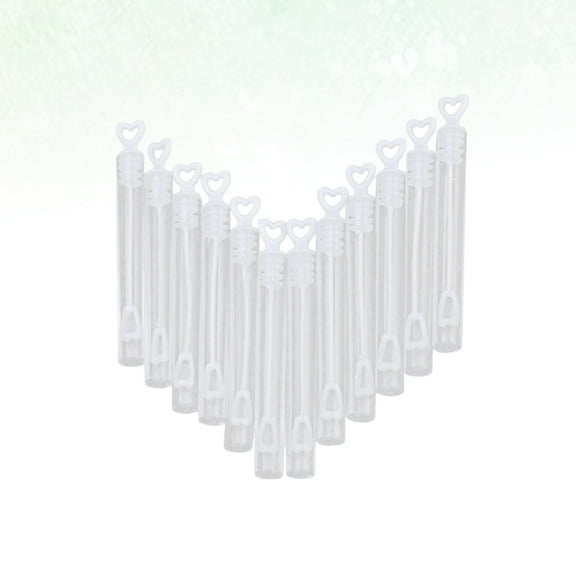 LABSERRON 30Pcs Heart Shape Cap Bubble Bottles Plastic Portable Wedding Party Favors 4.2X0.4X0.4In