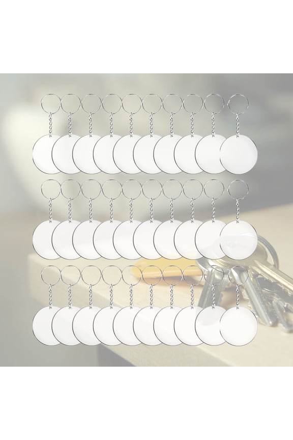 36Pcs Clear Acrylic Circle Discs Keychain Blanks for DIY Craft Projects Round Pendant 15x5x1cm