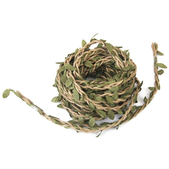 LABSERRON 394Inch Green Leaves Rattan For Foliage Decoration Handmade Garland 1Pcs