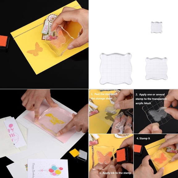 LABSERRON 3Pcs Essential Stamping Tools Transparent Stamp Handle for Precise Placement