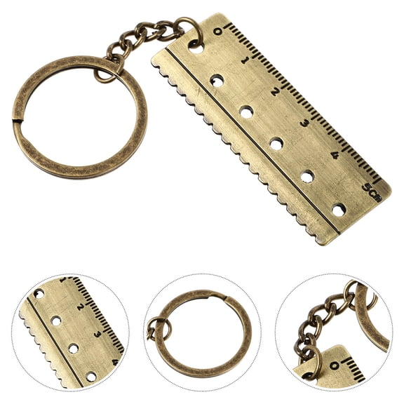 LABSERRON 3Pcs Ruler Shape Key Rings Zinc Alloy for Bag Accessories and Hanging Adornment