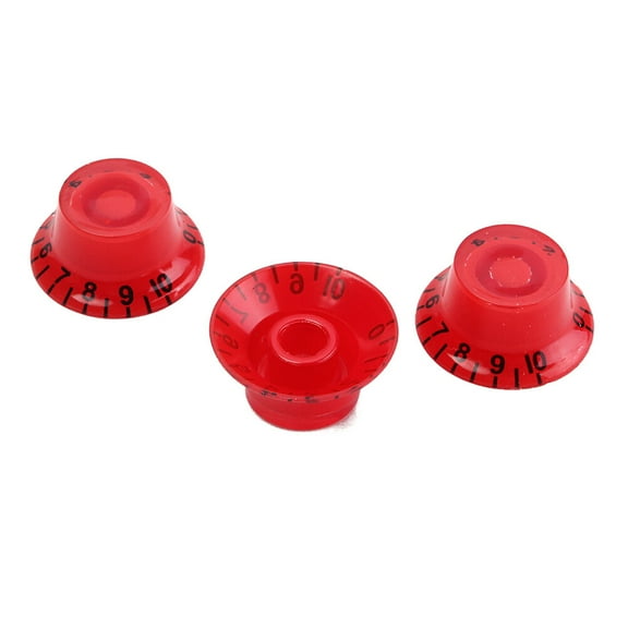 LABSERRON 3Pcs Set Red Plastic Guitar Knobs for Electric Guitar Accessories Volume and Tone Control