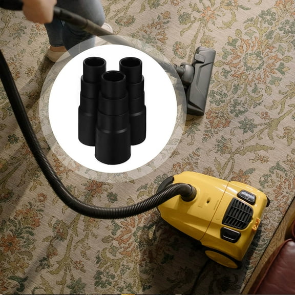 LABSERRON 3Pcs Vacuum Converter Part for Diameter Conversion Cylindrical Shape Black PVC