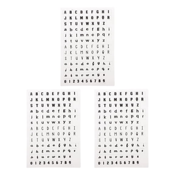 LABSERRON 3-Piece Alphabet Clear Stamps Set PVC for Crafts, Photo Albums, Envelopes, Diaries, Scrapbooking Activities