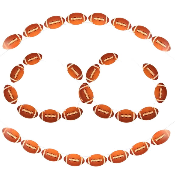 LABSERRON 4 Pcs Rugby Banners Brown Paper for Football Triangle Flags Banner Sports Events