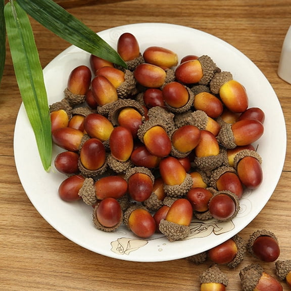 LABSERRON Brown Simulation Acorns Foam for Decoration and Photo Props 40Pcs