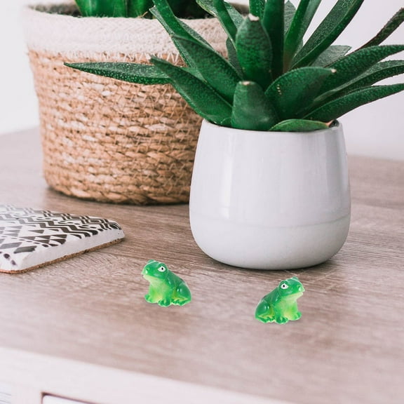 LABSERRON 40Pcs Resin Miniature Frogs Frog Figurines Desk Decor Home Decor 1.6X0.6X0.6In