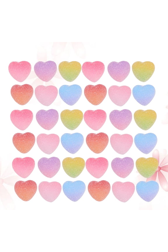 48Pcs Resin Heart-Shaped Candy Charms for Scrapbooking, Phone Accessories, Crafts and Decoration