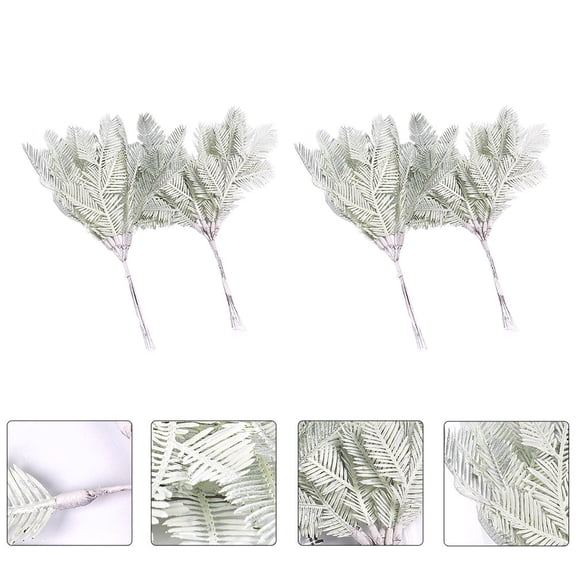 LABSERRON 4Pcs Artificial Leaves Green Plastic Diy Bonsai Materials Indoor Faux Plants