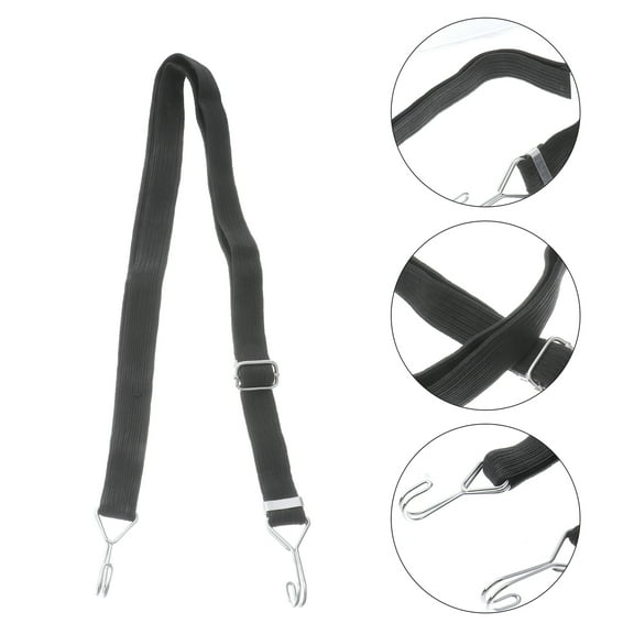 LABSERRON 4Pcs Cargo Binding Belt for Luggage Black Elastic Strap with Hook Fastening