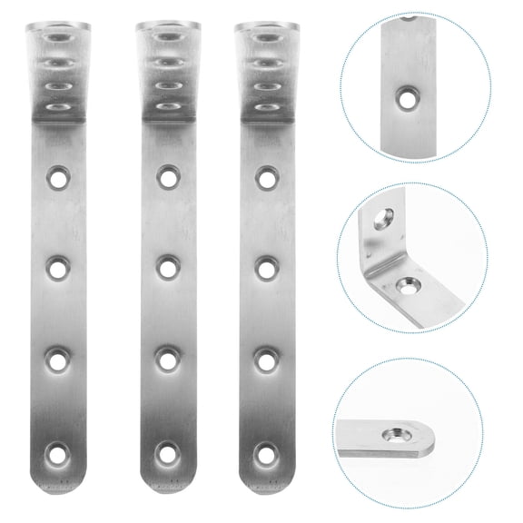 LABSERRON 4Pcs Plated Silver Furniture Corner Bumper Heavy Duty Metal Bracket