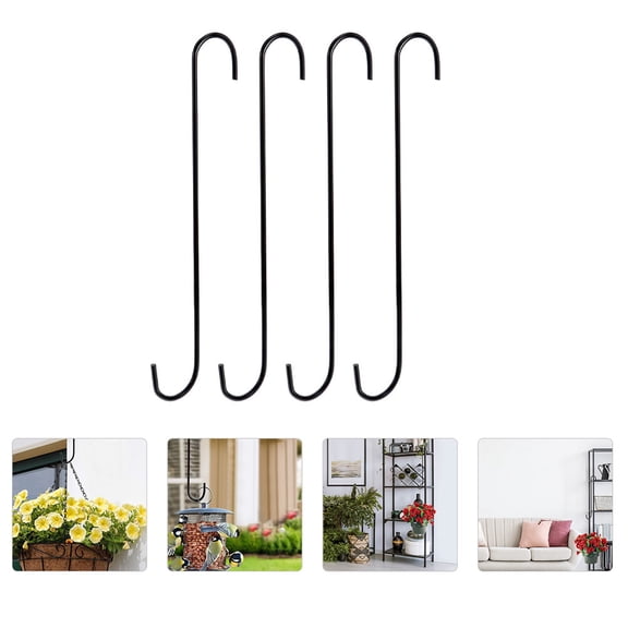 LABSERRON Metal Hanging Baskets Hooks Bird Feeder Hanger 4Pcs