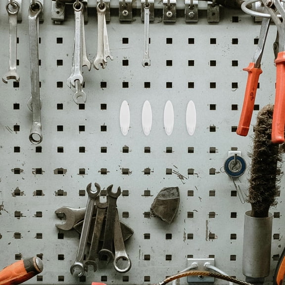 LABSERRON 4Pcs Peg Board Hangers White Plastic for Hanging Tools and Storage in Garage Workshop