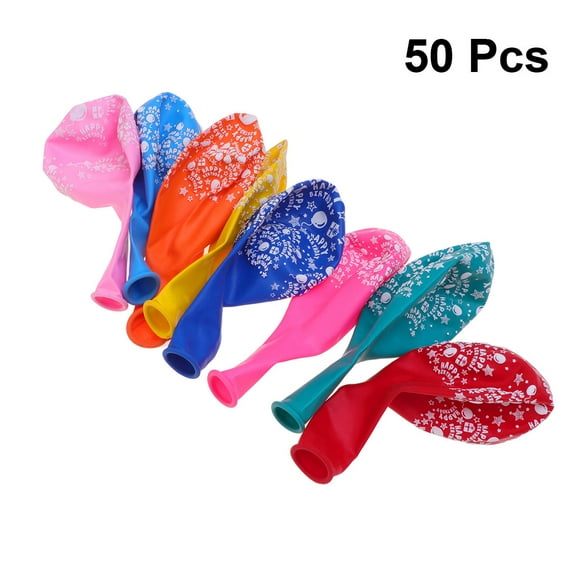 LABSERRON 50 Assorted Color Printed Balloons for Party Use Latex Decorations and Photo Props