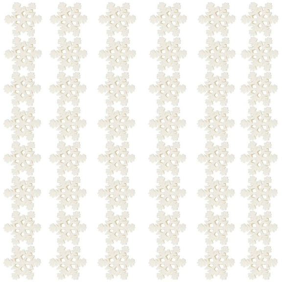 LABSERRON 50 Pcs Plastic Glitter Snowflakes Snowflake Table Decor White Resin DIY Material for Christmas