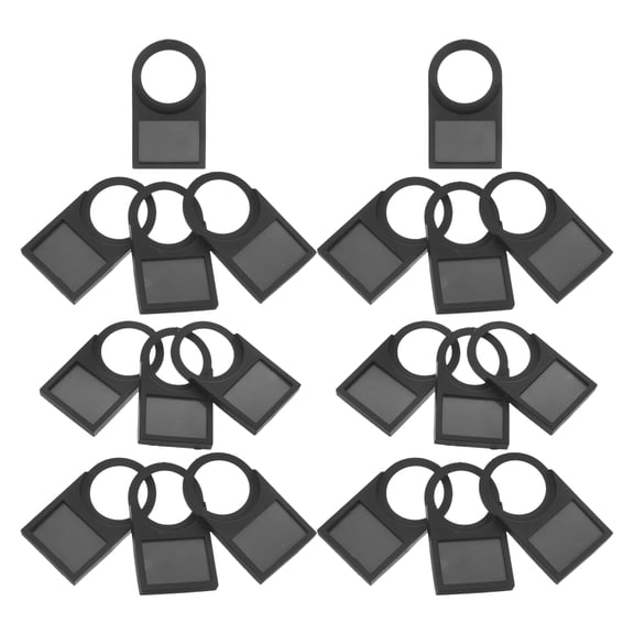 LABSERRON 50 Pcs Black Plastic Label Sign Boards, Easy Install Electrical Panel Tags, Clear Display Markers for Home Office