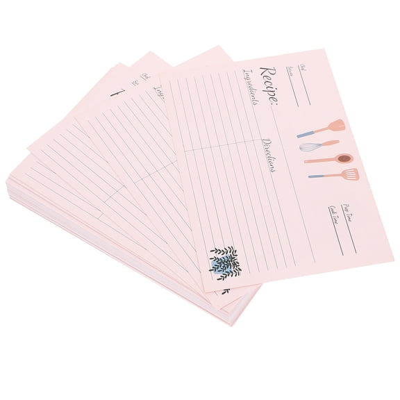 LABSERRON 50Pcs Compact Beige Recipe Cards for Daily Use in the Kitchen and Study Room