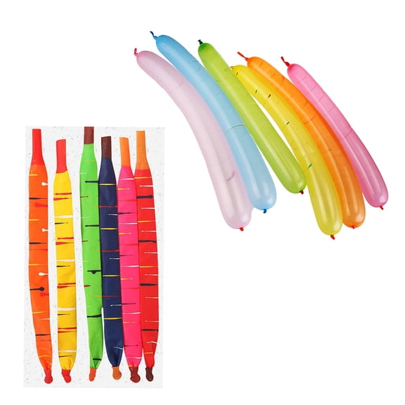 LABSERRON 50Pcs Multicoloured Latex Balloons Strip Shape For Wedding And Birthday Decor